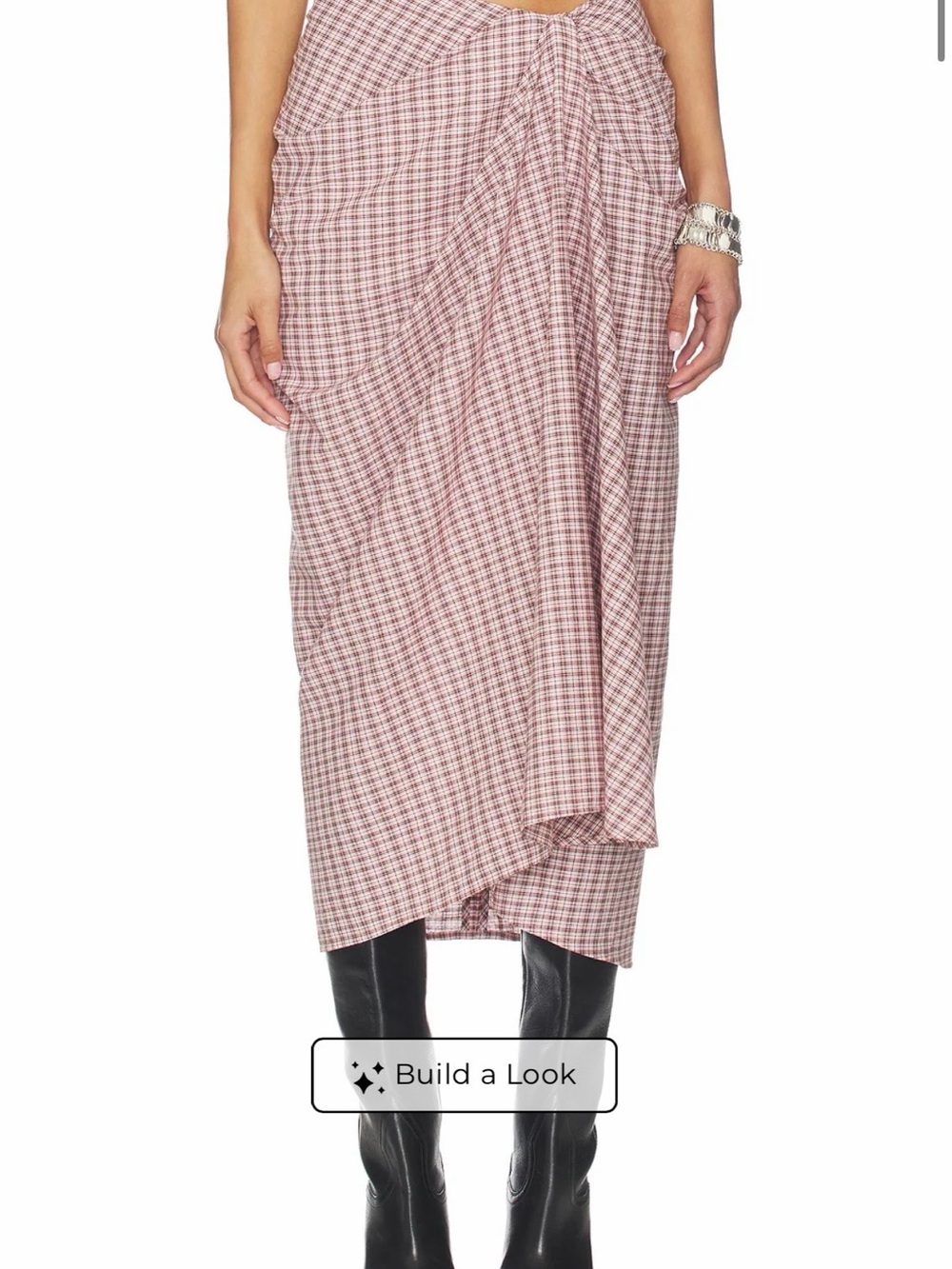 Lovers and Friends Cassidy Midi Skirt in Pink Plaid